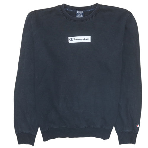 Champion Mens Black Large Crew Neck Pullover Sweatshirt