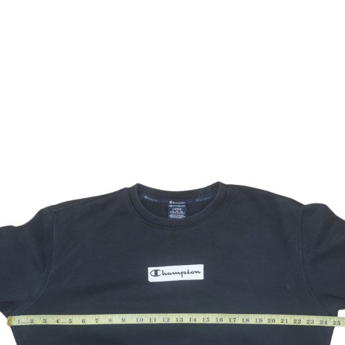 Champion Mens Black Large Crew Neck Pullover Sweatshirt