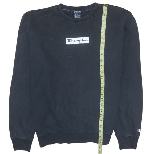 Champion Mens Black Large Crew Neck Pullover Sweatshirt