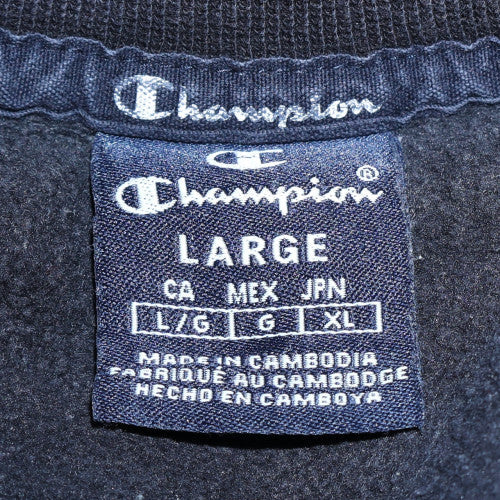 Champion Mens Black Large Crew Neck Pullover Sweatshirt