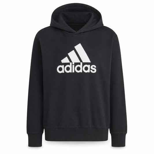 Front view of Adidas women’s black, size M, pullover hoodie sweatshirt