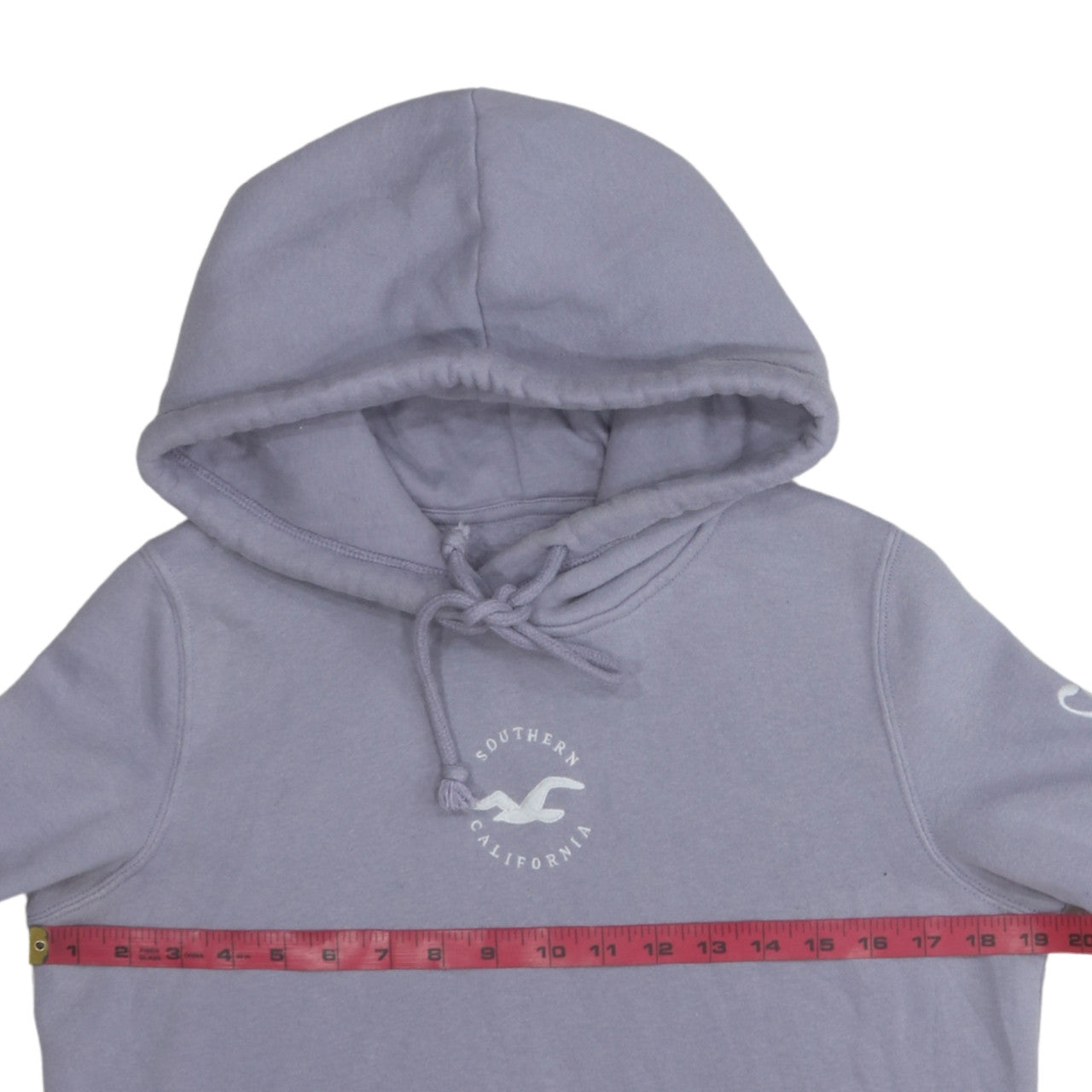 Hollister Women Lavender Hoodie Small Pullover Drawstring Logo Print