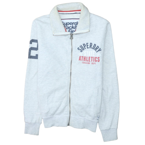 Superdry Men's Grey Full Zip Athletic Sweatshirt Size M
