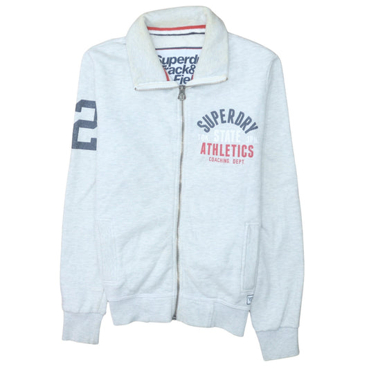 Superdry Men's Grey Full Zip Athletic Sweatshirt Size M