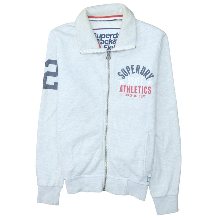 Superdry Men's Grey Full Zip Athletic Sweatshirt Size M