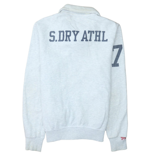 Superdry Men's Grey Full Zip Athletic Sweatshirt Size M