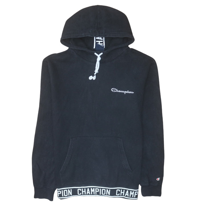 Champion Men's Black Pullover Hoodie Size L Logo Fleece Sweatshirt