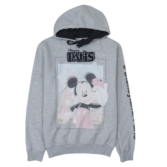 Disneyland Paris Women Grey Mickey Mouse Pullover Hoodie Size M