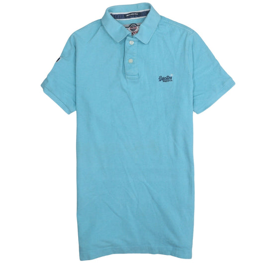Superdry Men's Blue Classic Short Sleeve Polo Shirt Size M
