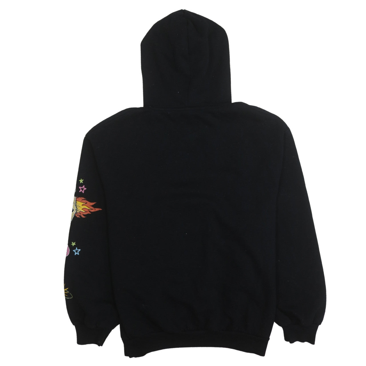 Bershka Womens Black XS Graphic Pullover Hoodie Peace Out Design