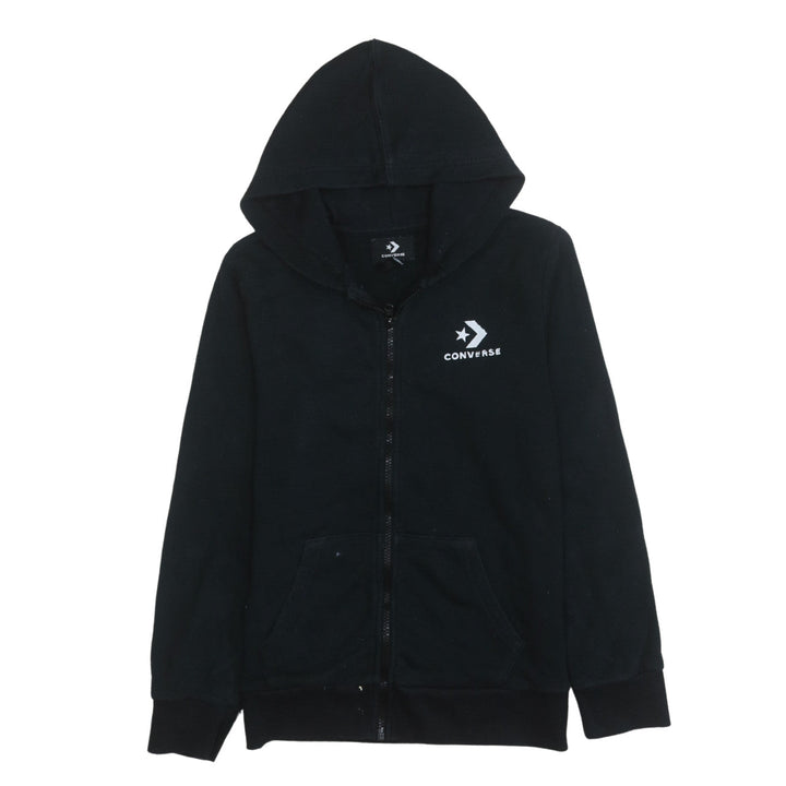 Converse Boys Black Full Zip Hoodie 12-13 Years Logo Fleece Sweatshirt