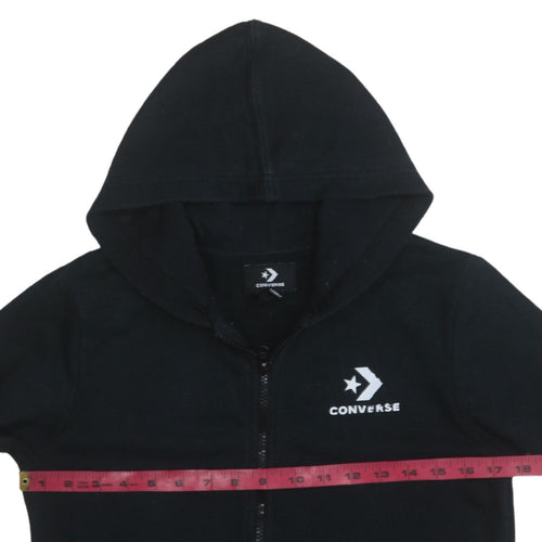 Converse Boys Black Full Zip Hoodie 12-13 Years Logo Fleece Sweatshirt