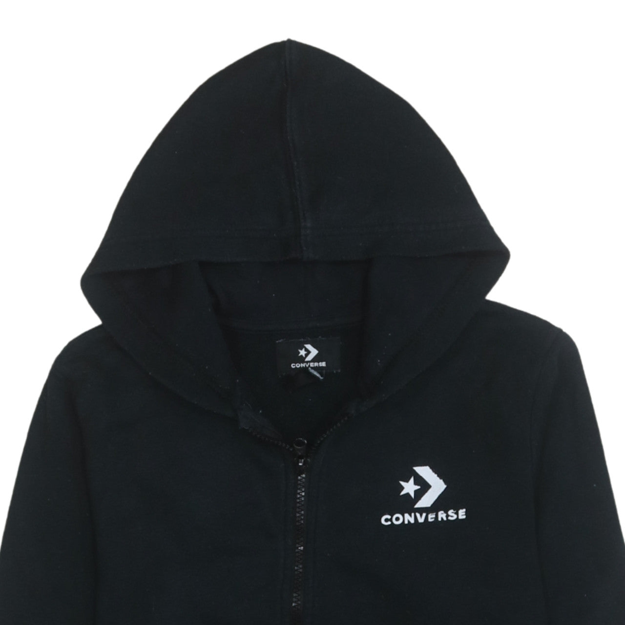 Converse Boys Black Full Zip Hoodie 12-13 Years Logo Fleece Sweatshirt