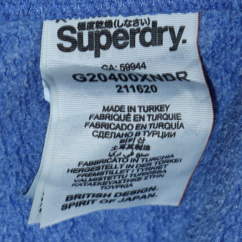 Superdry Women Blue Pullover Hoodie Size M Track & Field Graphic
