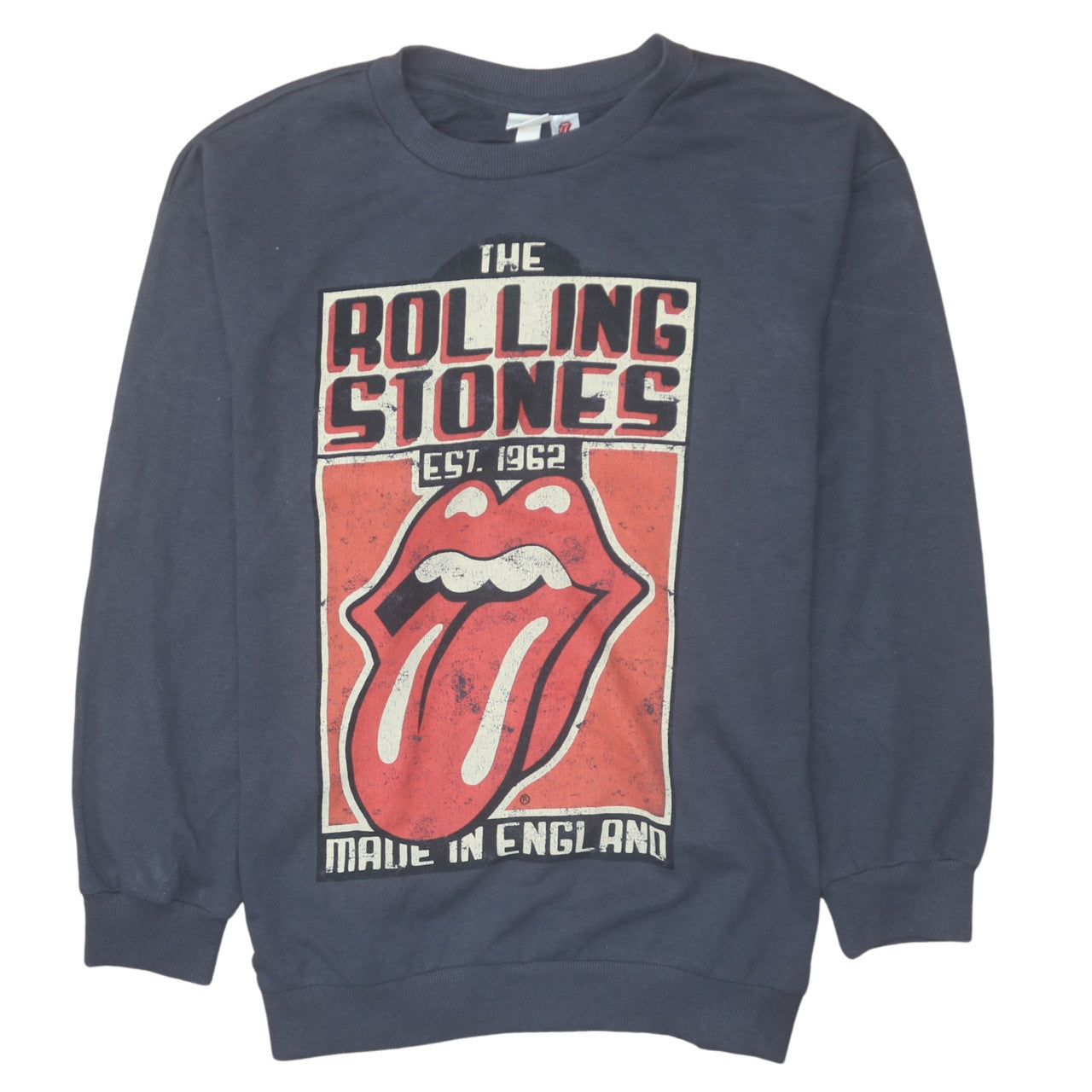 H&M Women’s Blue Rolling Stones Logo Sweatshirt Size L