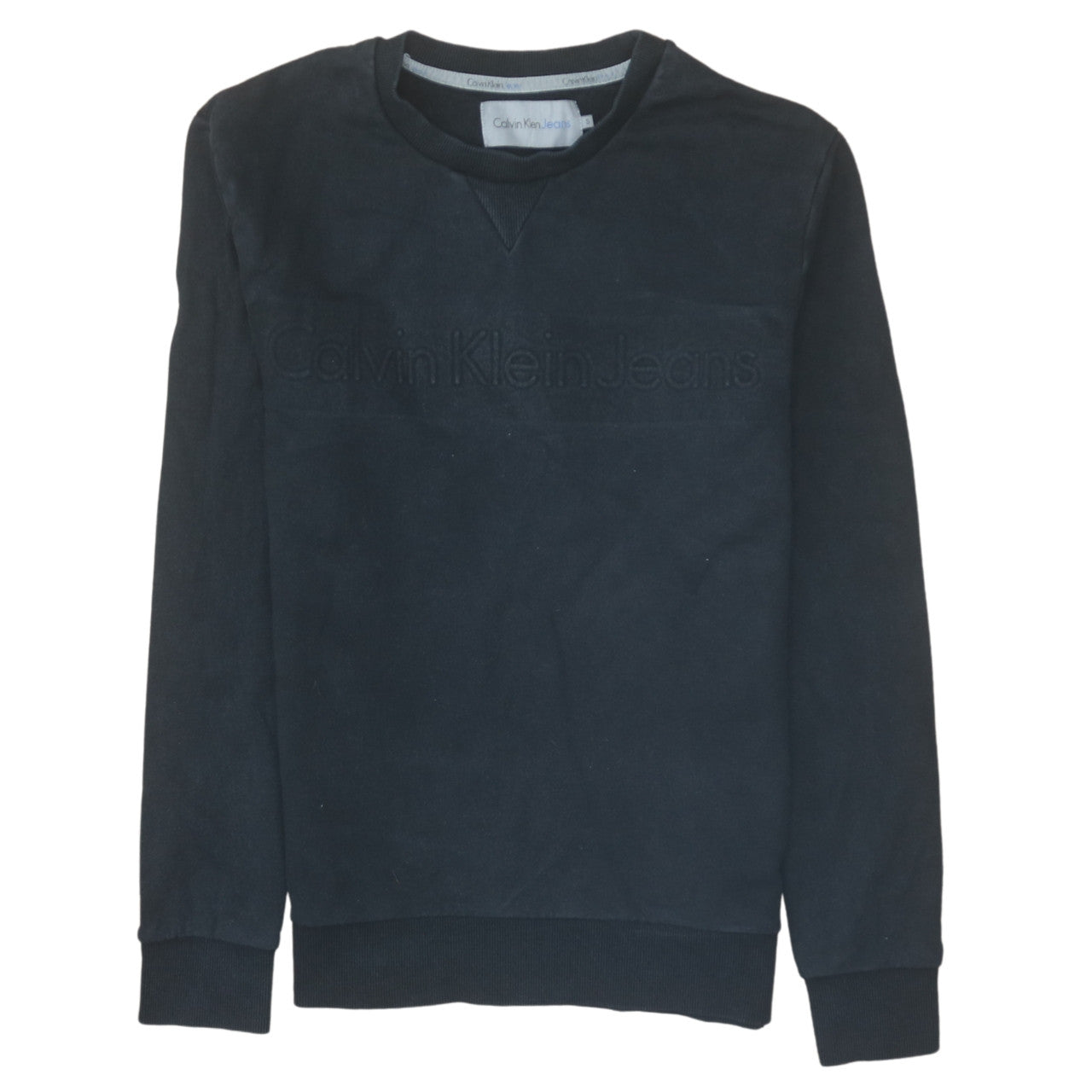 Calvin Klein Jeans Men's Black Regular Fit Cotton Sweatshirt S