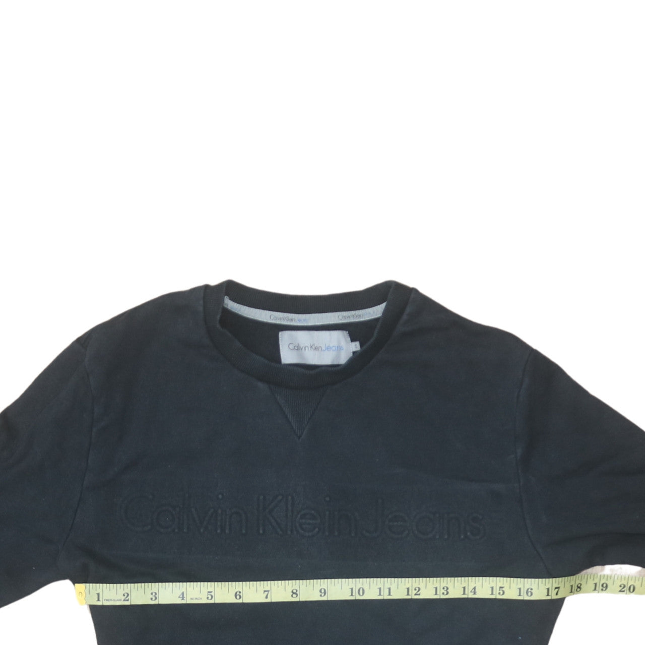Calvin Klein Jeans Men's Black Regular Fit Cotton Sweatshirt S