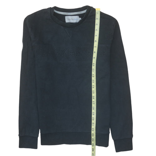Calvin Klein Jeans Men's Black Regular Fit Cotton Sweatshirt S