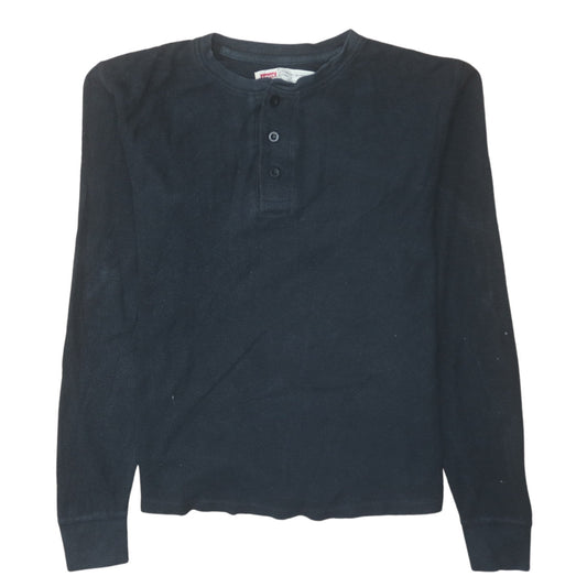 Levi's Men's Black Slim Fit Long Sleeve Henley T-Shirt Size M