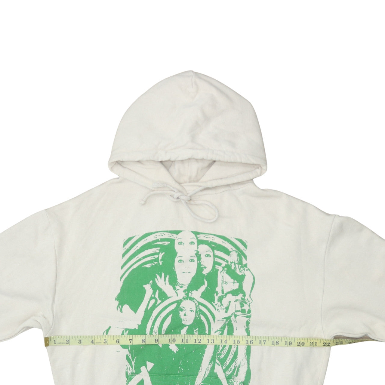 Subdued Womens White Graphic Print Pullover Hoodie XS