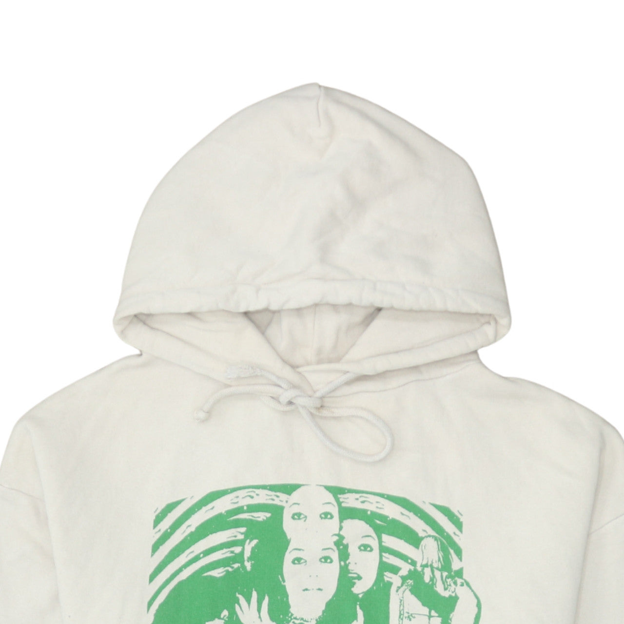 Subdued Womens White Graphic Print Pullover Hoodie XS