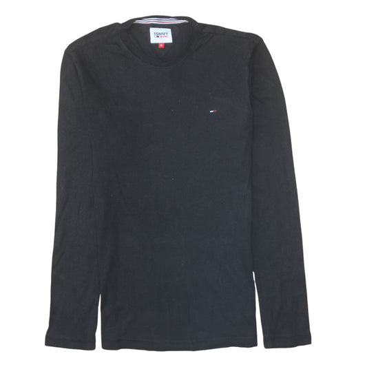 Tommy Jeans Men's Black Long Sleeve Cotton Crew Neck T-Shirt M