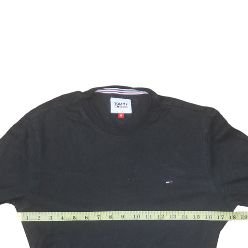 Tommy Jeans Men's Black Long Sleeve Cotton Crew Neck T-Shirt M