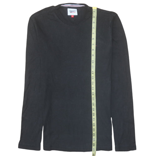 Tommy Jeans Men's Black Long Sleeve Cotton Crew Neck T-Shirt M