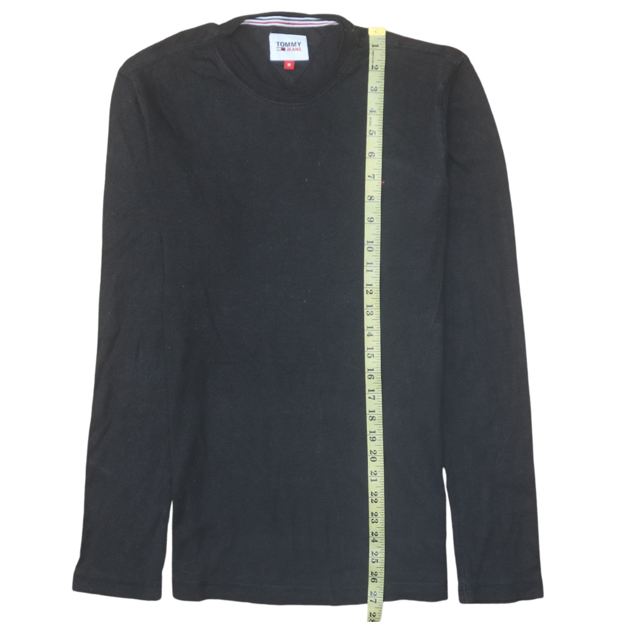 Tommy Jeans Men's Black Long Sleeve Cotton Crew Neck T-Shirt M
