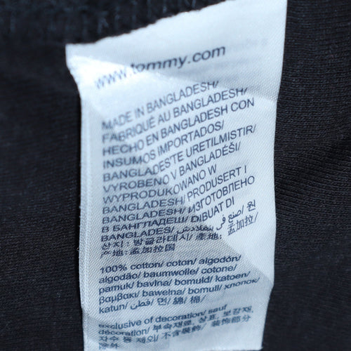 Tommy Jeans Men's Black Long Sleeve Cotton Crew Neck T-Shirt M