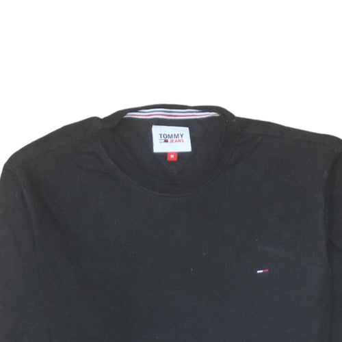 Tommy Jeans Men's Black Long Sleeve Cotton Crew Neck T-Shirt M
