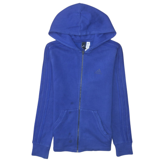 Adidas Womens Blue Full Zip Hooded Sweatshirt XS Relaxed Fit