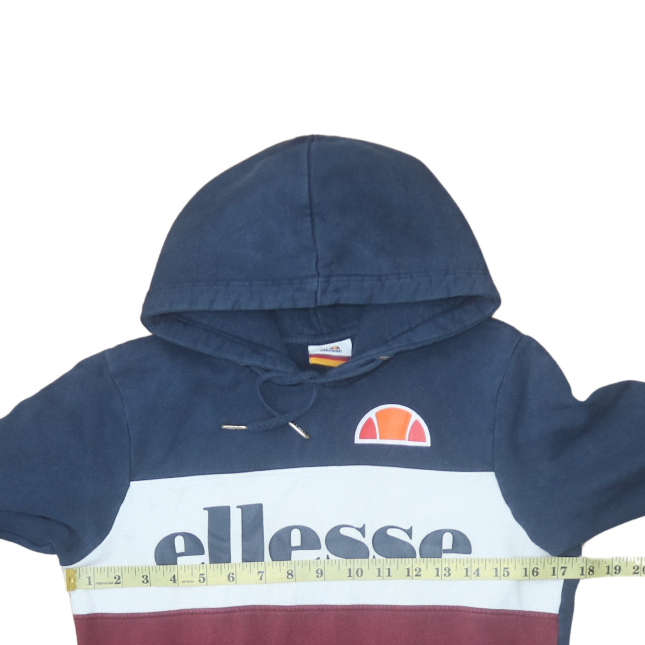 Ellesse Womens Navy Burgundy Colourblock Hoodie Size 10 Pullover