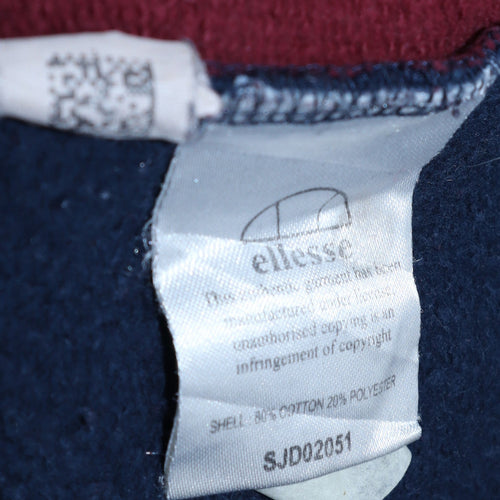 Ellesse Womens Navy Burgundy Colourblock Hoodie Size 10 Pullover