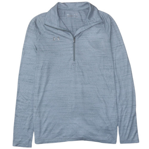 Under Armour Men's Blue 1/4 Zip Pullover Sweatshirt Medium Loose Fit