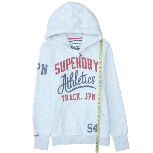 Superdry Men's Grey Pullover Hoodie Medium Athletic Logo Fleece