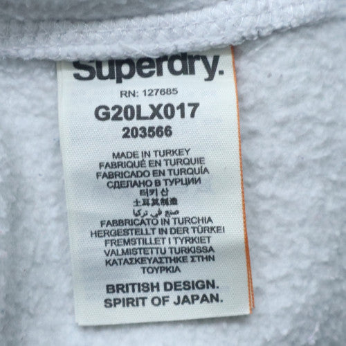 Superdry Men's Grey Pullover Hoodie Medium Athletic Logo Fleece