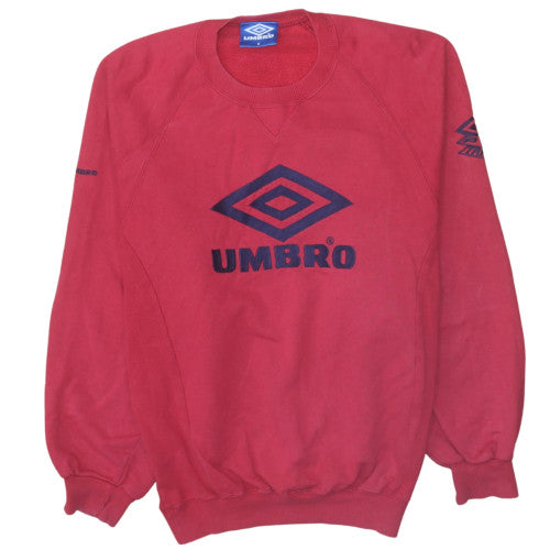 Umbro Mens Red Sweatshirt M Crew Neck Pullover Retro Sports Style