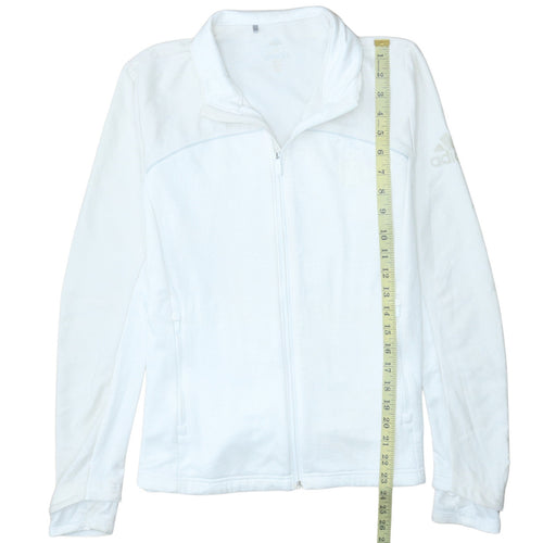 Adidas Men White Full Zip Golf Jacket Size M Lightweight Polyester