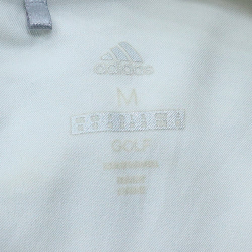 Adidas Men White Full Zip Golf Jacket Size M Lightweight Polyester