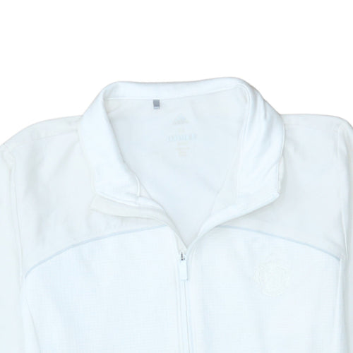 Adidas Men White Full Zip Golf Jacket Size M Lightweight Polyester
