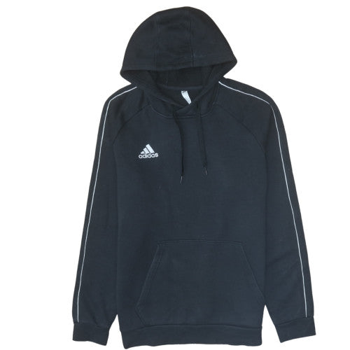 Adidas Men Black Pullover Hoodie L Fleece Sportswear Sweatshirt