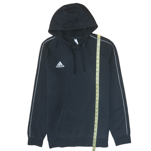 Adidas Men Black Pullover Hoodie L Fleece Sportswear Sweatshirt