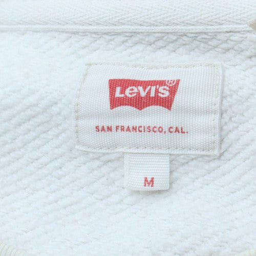 Levi's Men's White Pullover Logo Sweatshirt Size M Classic Fleece