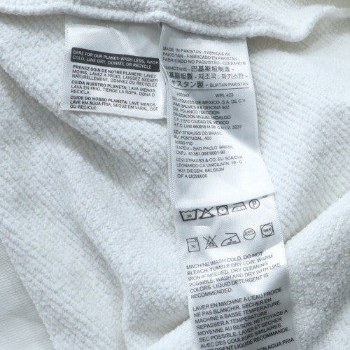 Levi's Men's White Pullover Logo Sweatshirt Size M Classic Fleece