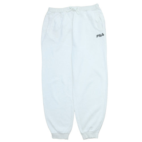 FILA Men's White Sweatpants L Fleece Cotton Regular Fit