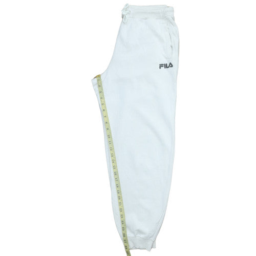 FILA Men's White Sweatpants L Fleece Cotton Regular Fit