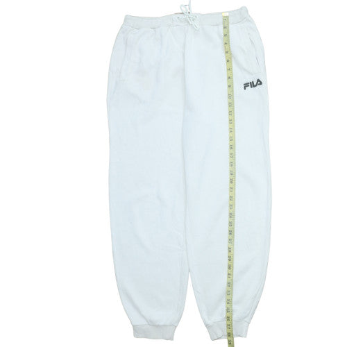 FILA Men's White Sweatpants L Fleece Cotton Regular Fit