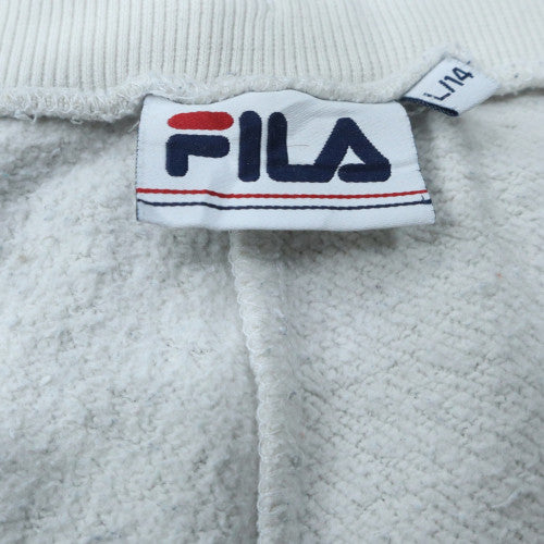 FILA Men's White Sweatpants L Fleece Cotton Regular Fit