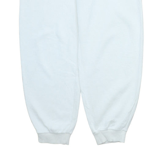 FILA Men's White Sweatpants L Fleece Cotton Regular Fit